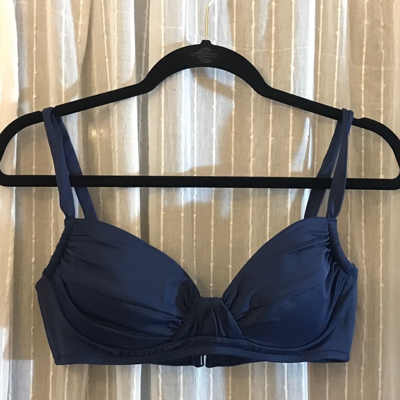 J Crew Navy Blue Bikini Top Medium - Picture 1 of 4